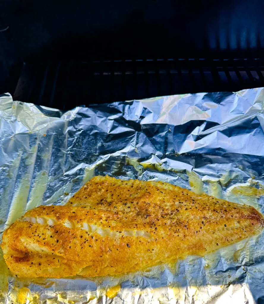 cod fish on a Traeger smoker grill