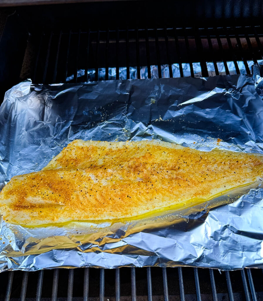 cod fish on a Traeger smoker grill