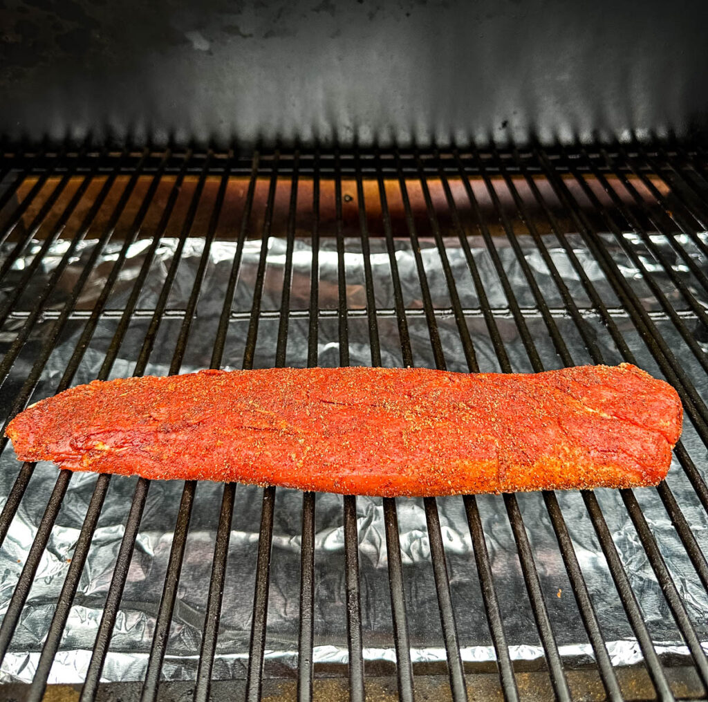 pork tenderloin on a Traeger smoker grill