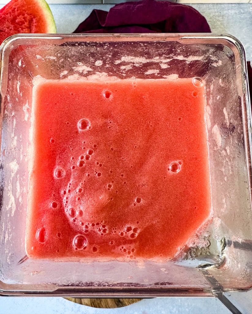 frozen watermelon margaritas in a blender