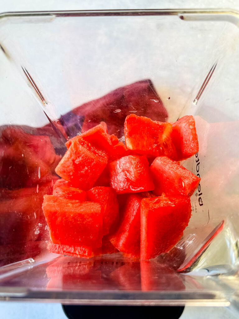 fresh watermelon in a blender