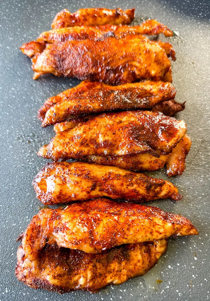 smoked chicken tenders on a sheet pan