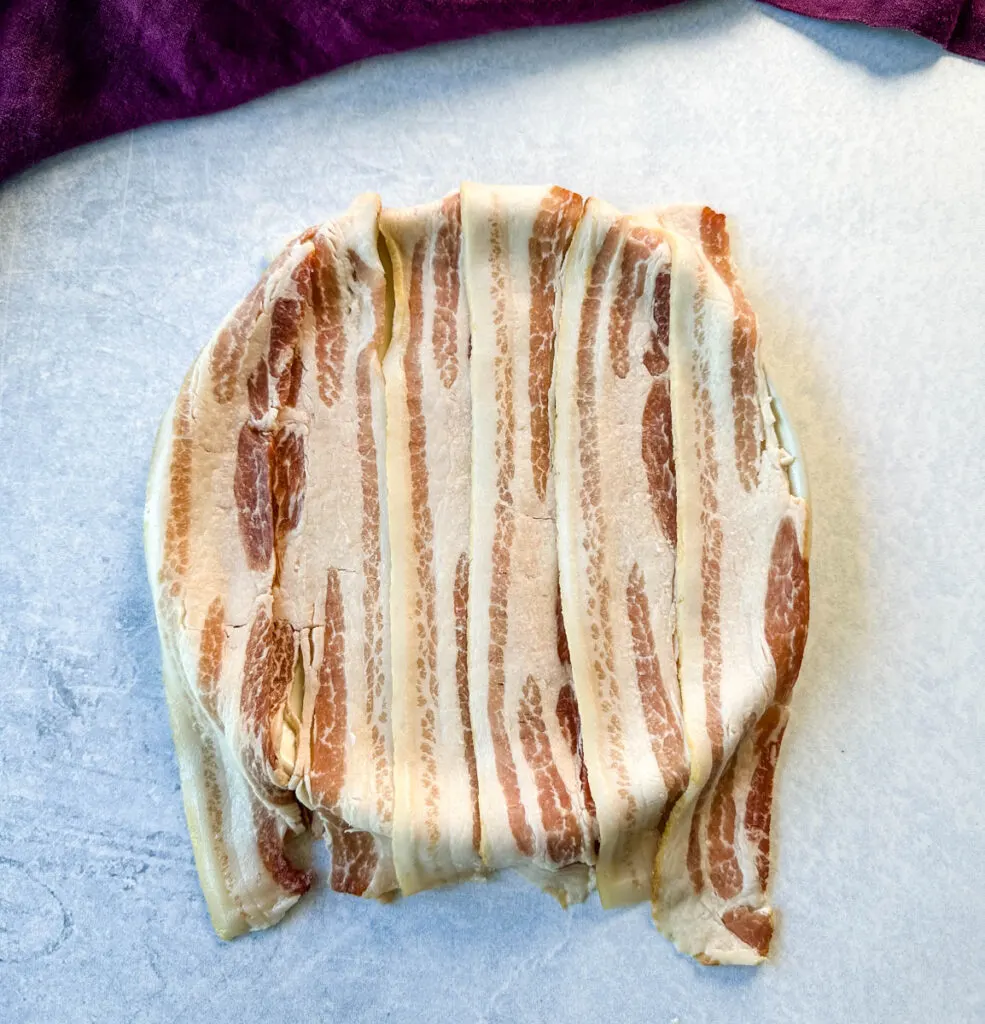 slices of bacon on a plate