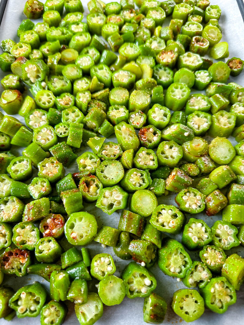 Oven Roasted Baked Okra