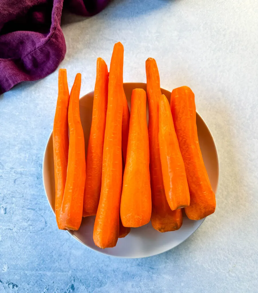 peeled carrots on a plate