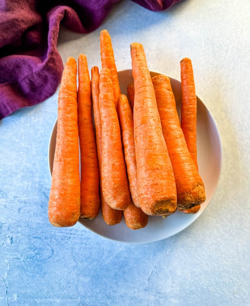 fresh carrots on a plate