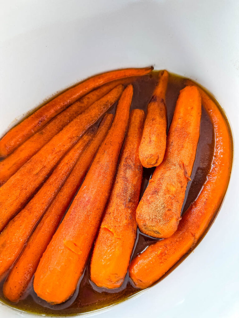 maple glazed carrots in a Crockpot slow cooker