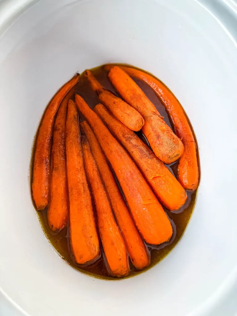 maple glazed carrots in a Crockpot slow cooker