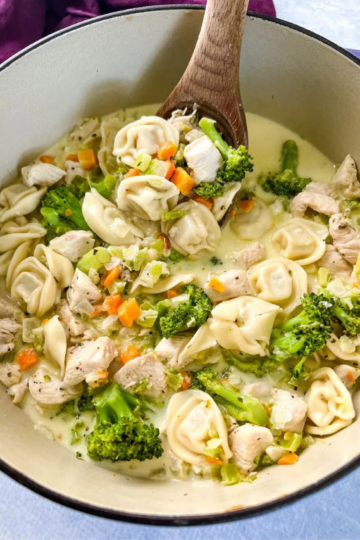 Creamy Chicken Alfredo Soup with Tortellini