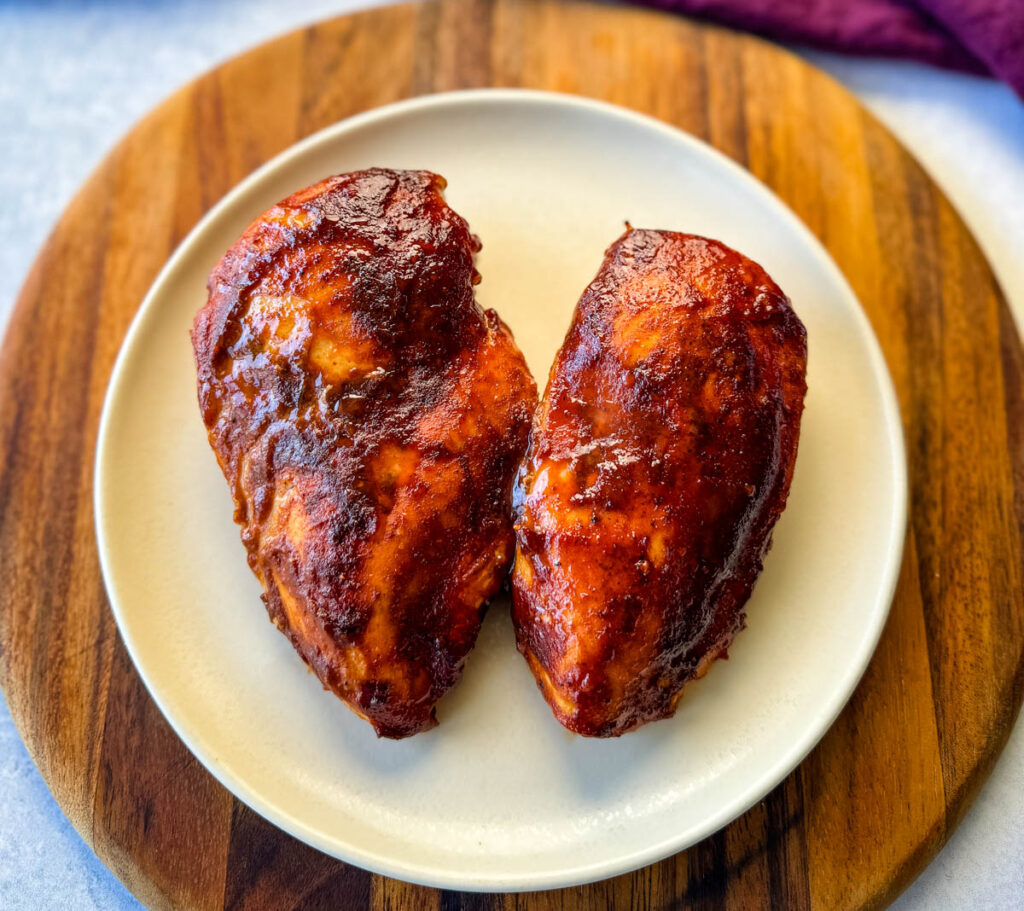 baked bbq chicken on a platte