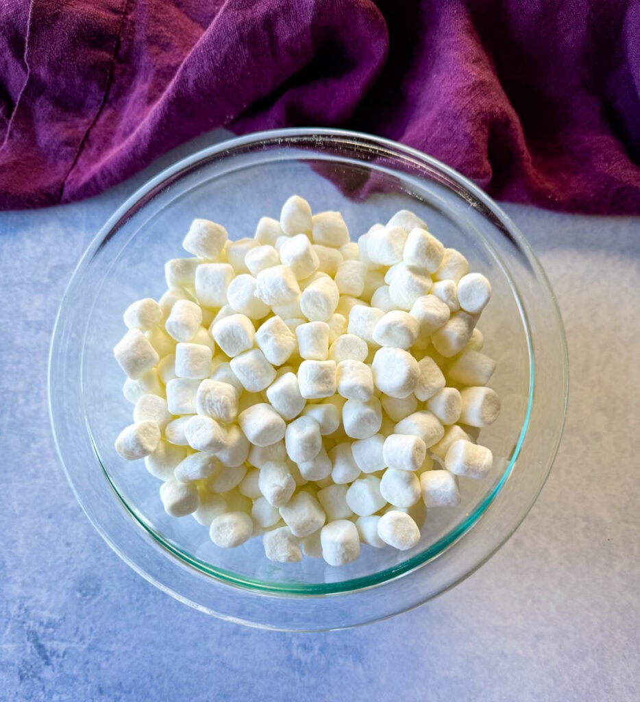 marshmallows in a glass bowl