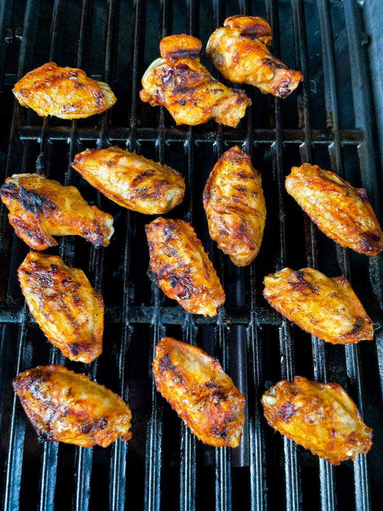 chicken wings on a grill