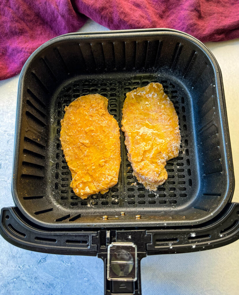 uncooked chicken fried chicken in an air fryer