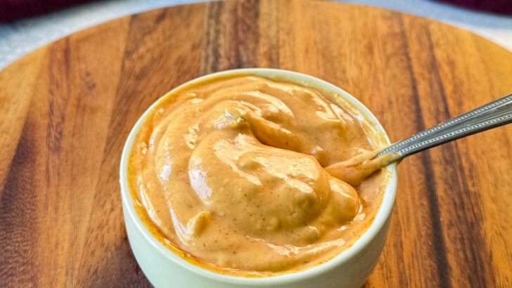 homemade burger sauce in a white bowl