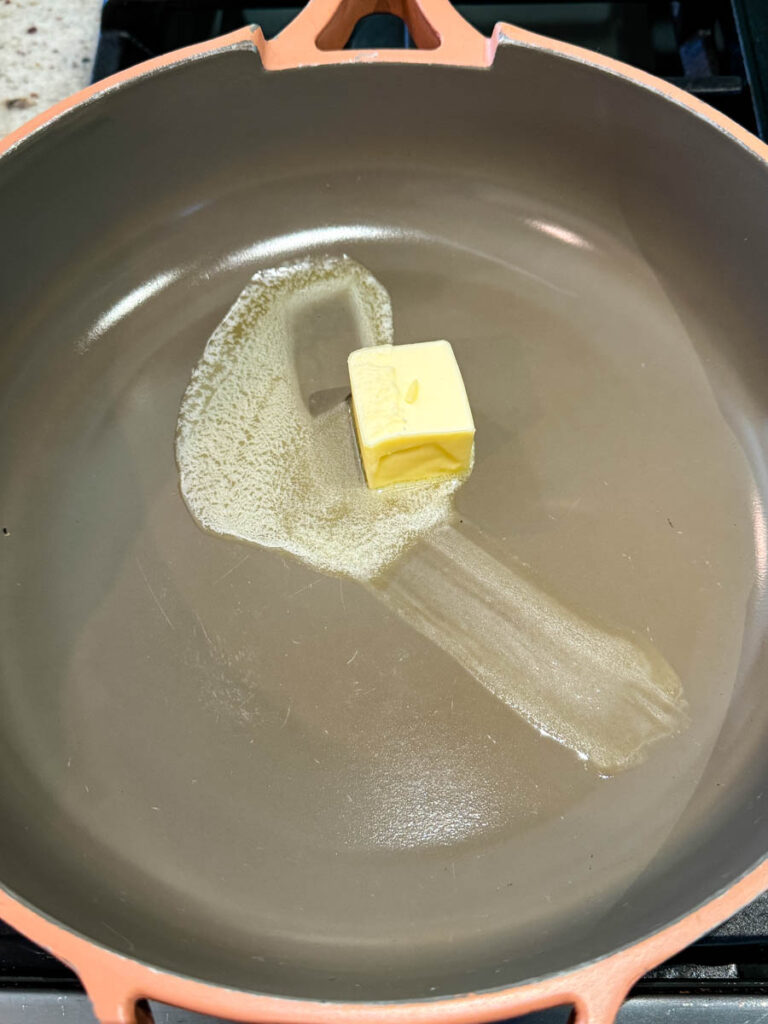 melted butter in a skillet