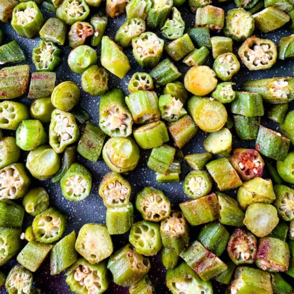 Oven Roasted Baked Okra