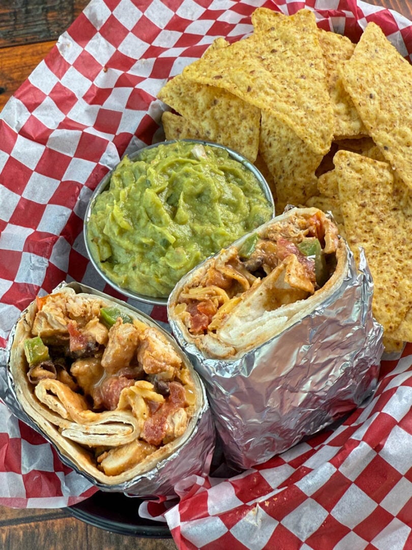 High Protein Creamy Chicken Burrito
