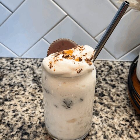 Ninja Slushi Vanilla Protein Milkshake with Peanut Butter Cups