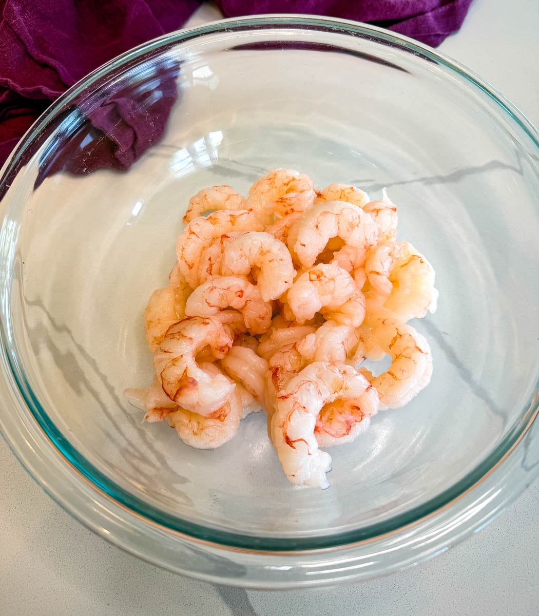 raw shrimp in a bowl