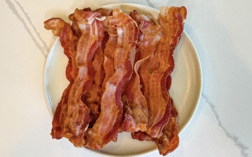 cooked bacon on a plate